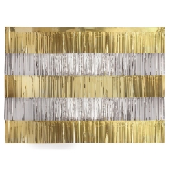 Gold & Silver Metallic Fringed Backdrop Kit